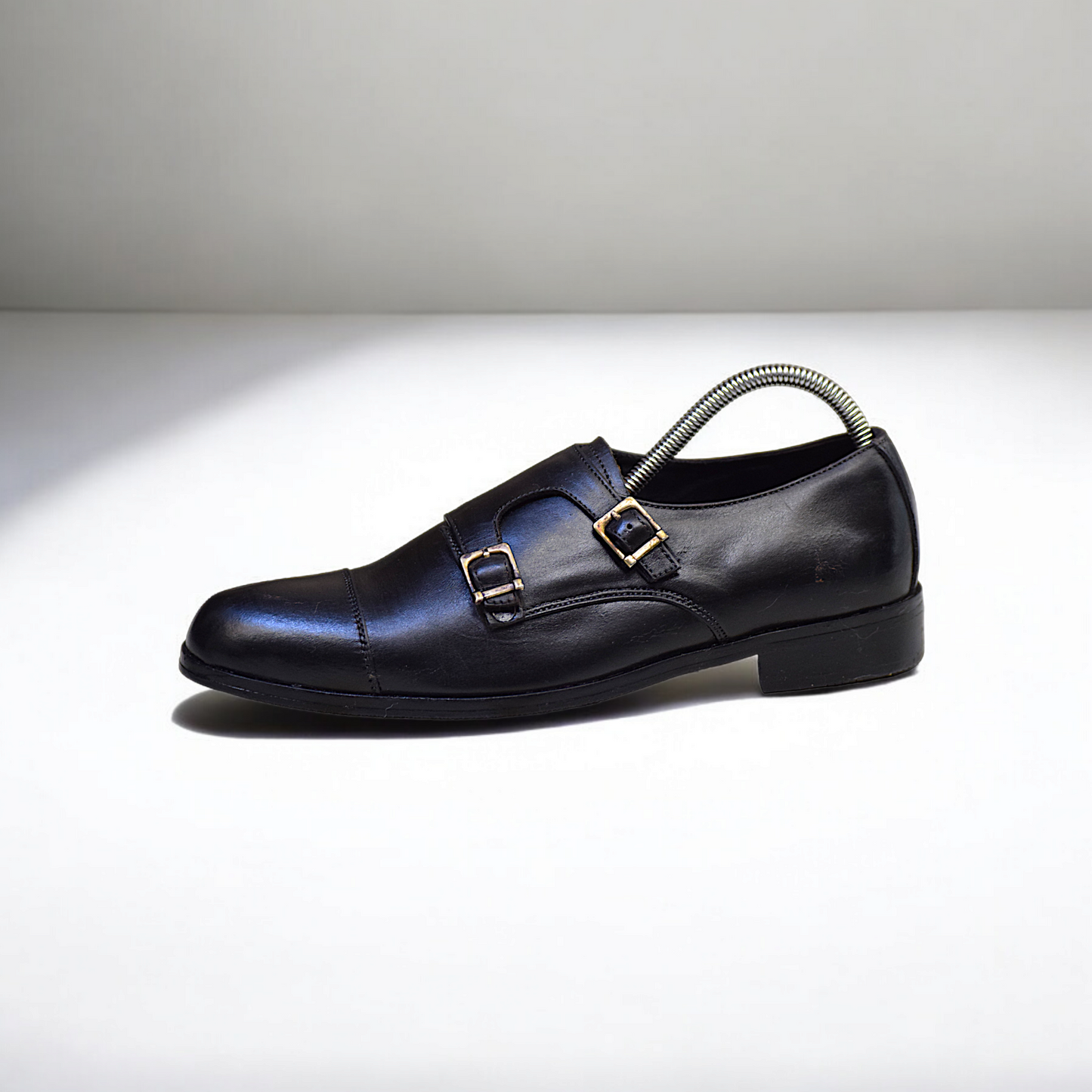 MC 106 Men's Black Dress Shoes With Monk Strap - Mashal Couture