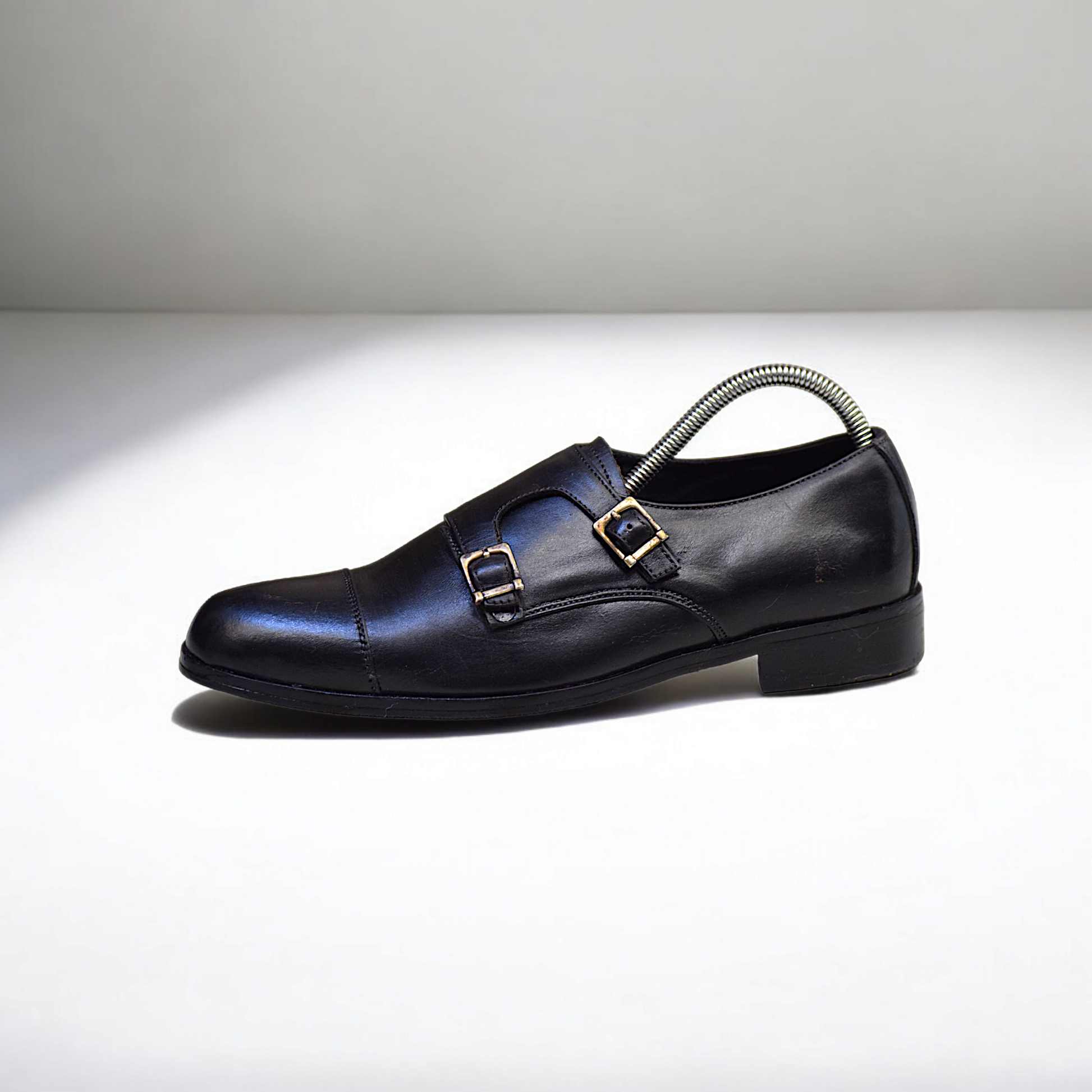 MC 106 Men's Black Dress Shoes With Monk Strap - Mashal Couture