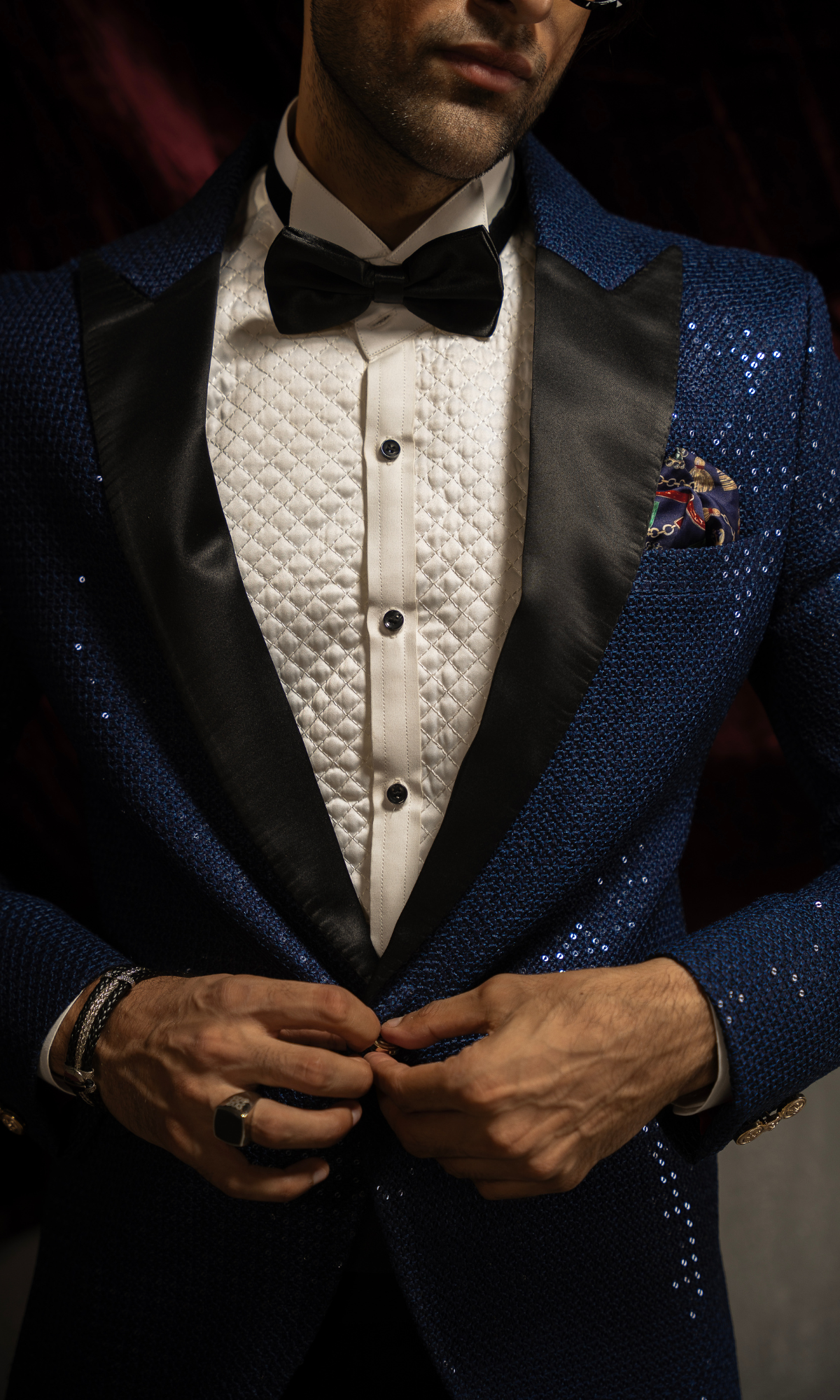 Navy Blue Tuxedo - Mashal Couture