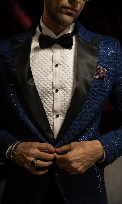 Navy Blue Tuxedo - Mashal Couture