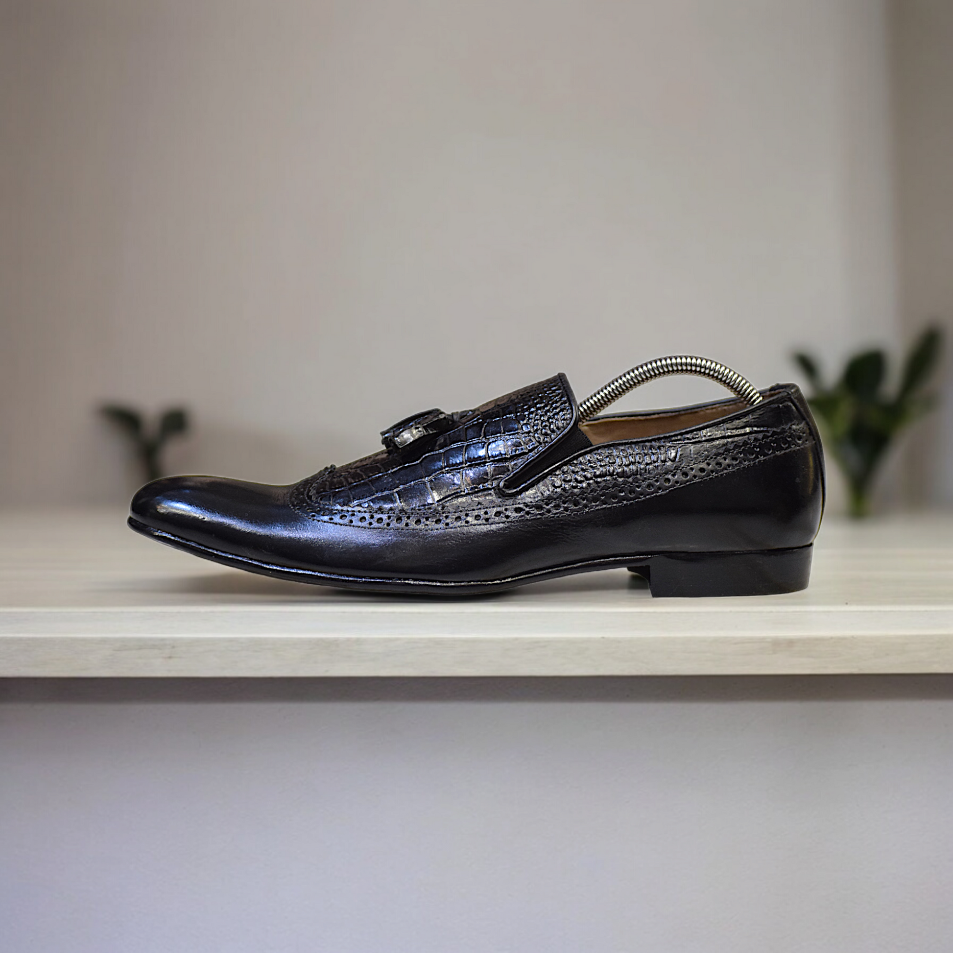 MC 63 Black Leather Shoes For Men - Mashal Couture