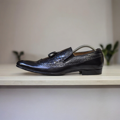 MC 63 Black Leather Shoes For Men - Mashal Couture