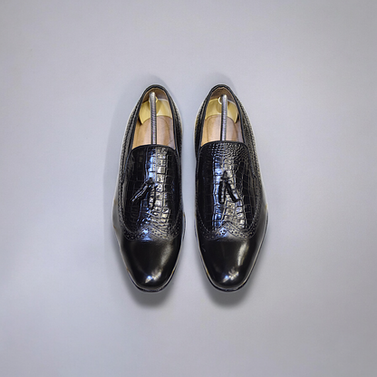 MC 63 Black Leather Shoes For Men - Mashal Couture