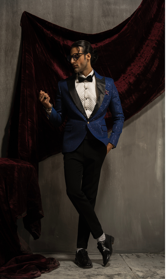Navy Blue Tuxedo - Mashal Couture