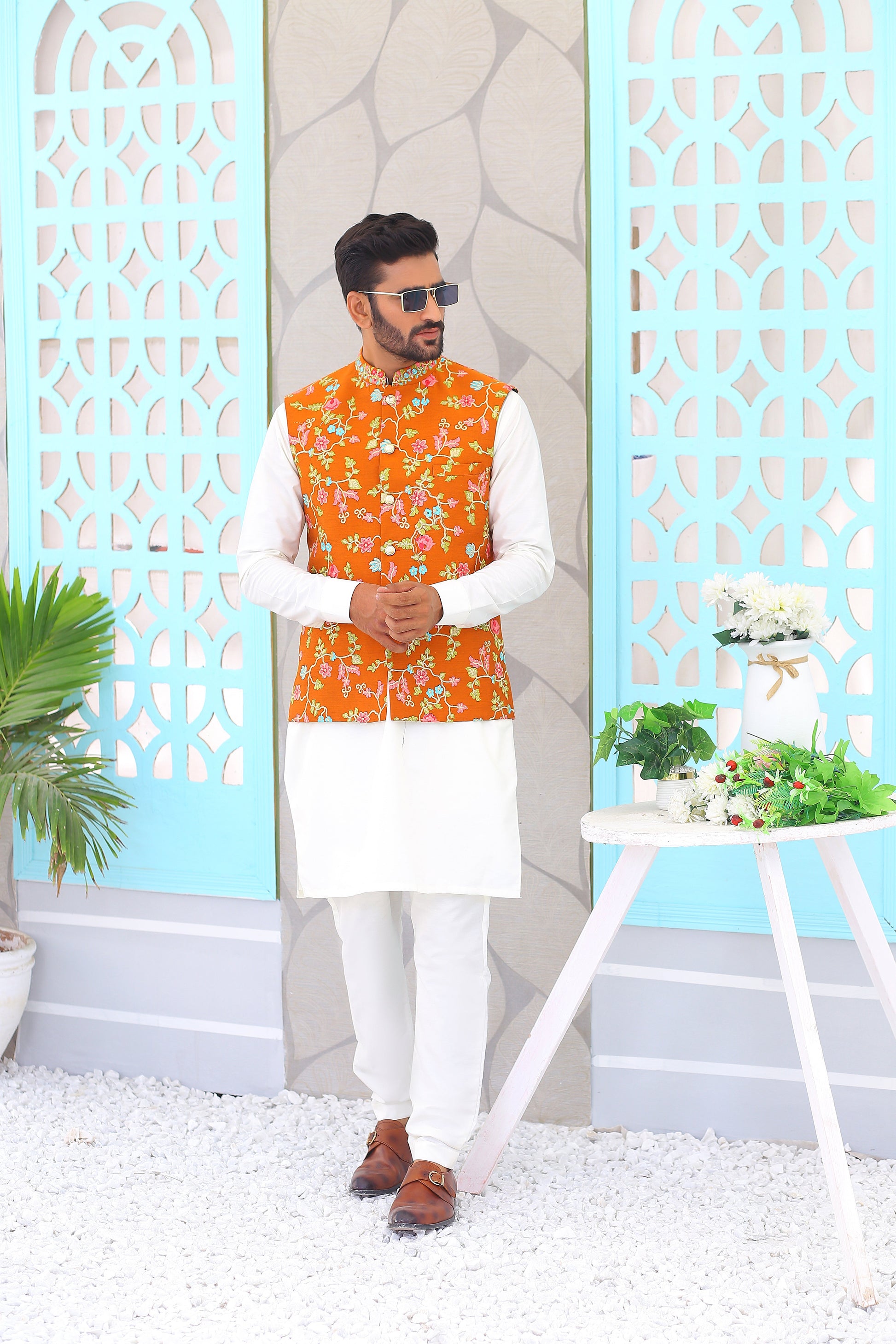 MC Embroidery Waistcoat For Men - Mashal Couture