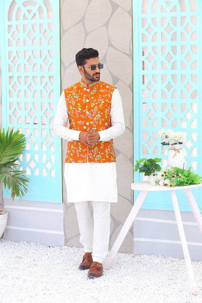 MC Embroidery Waistcoat For Men - Mashal Couture