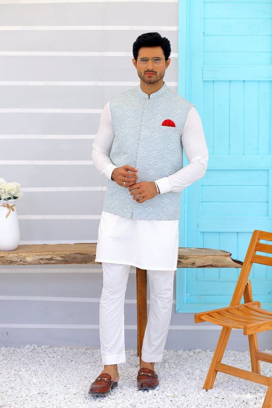 wedding shalwar kameez with waistcoat